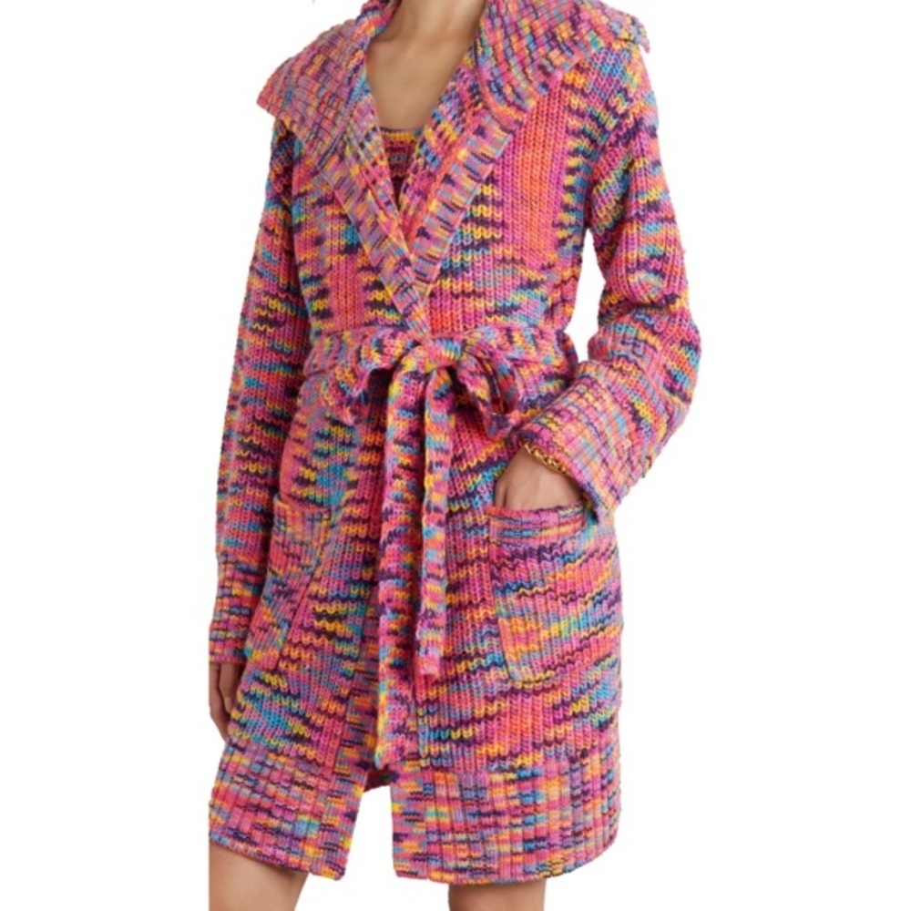 STAUD Sunset Colorful Knit Women's Robe Cardigan size Small